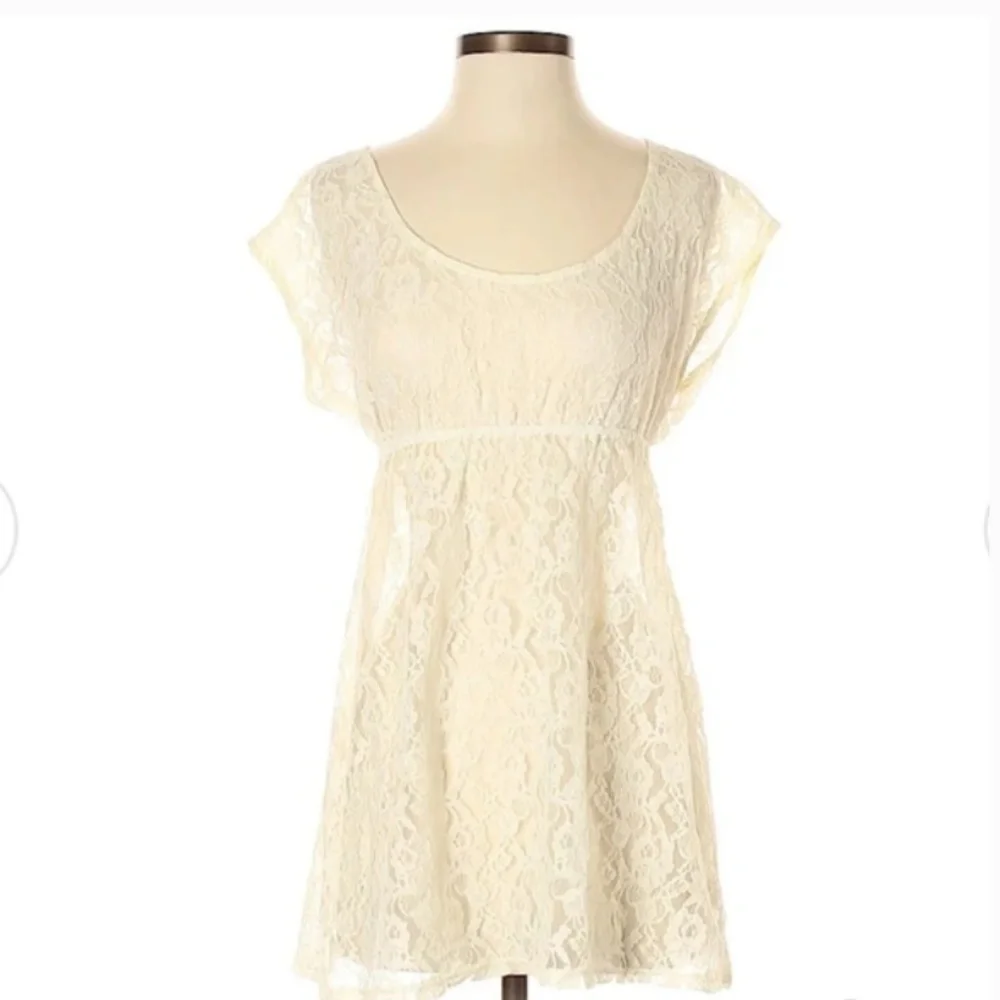Free people lace coverup scoop neck empire waist coquette romantic